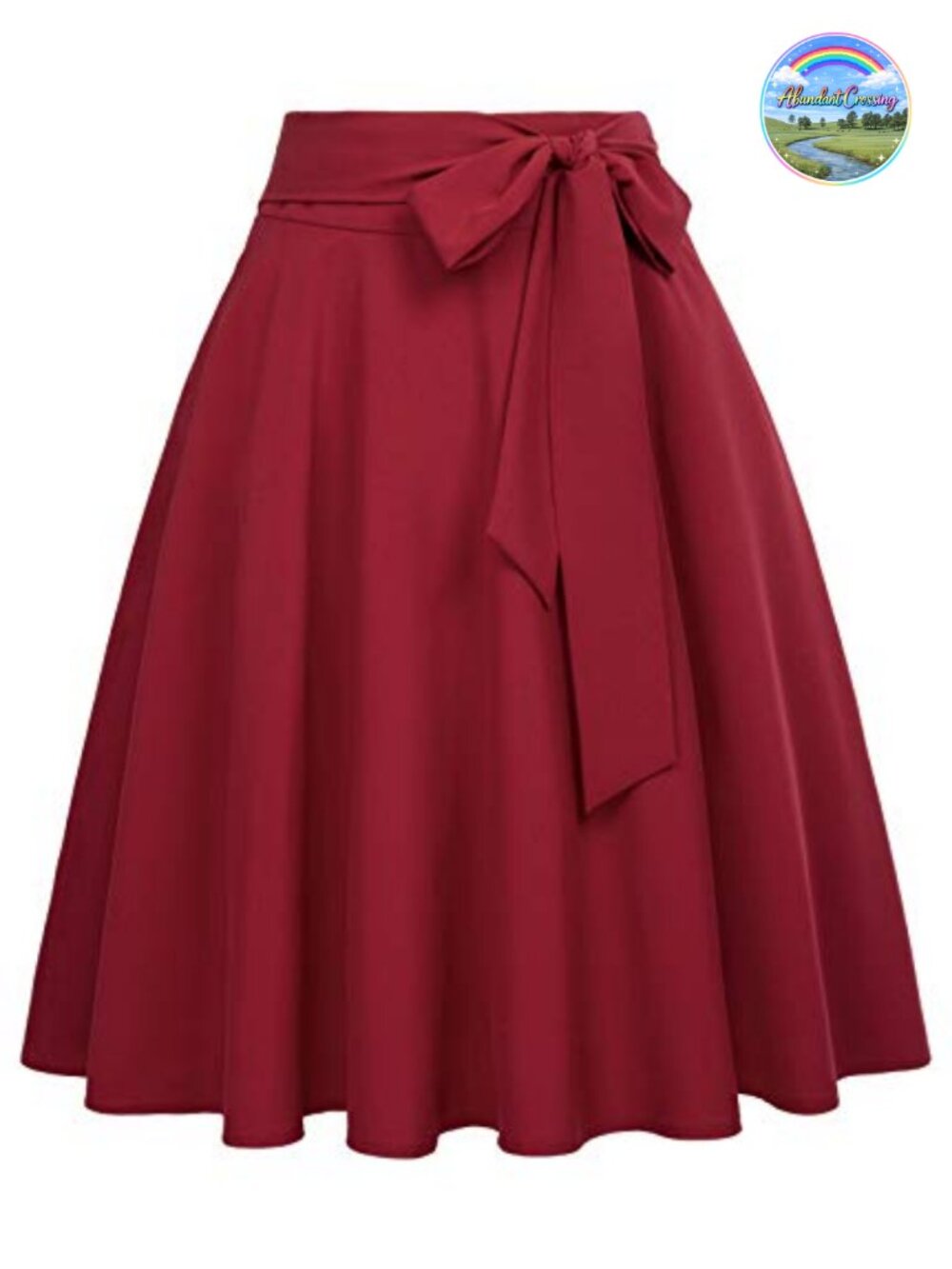 High Waisted A-Line Pleated Midi Skirt with Pockets Flared Casual